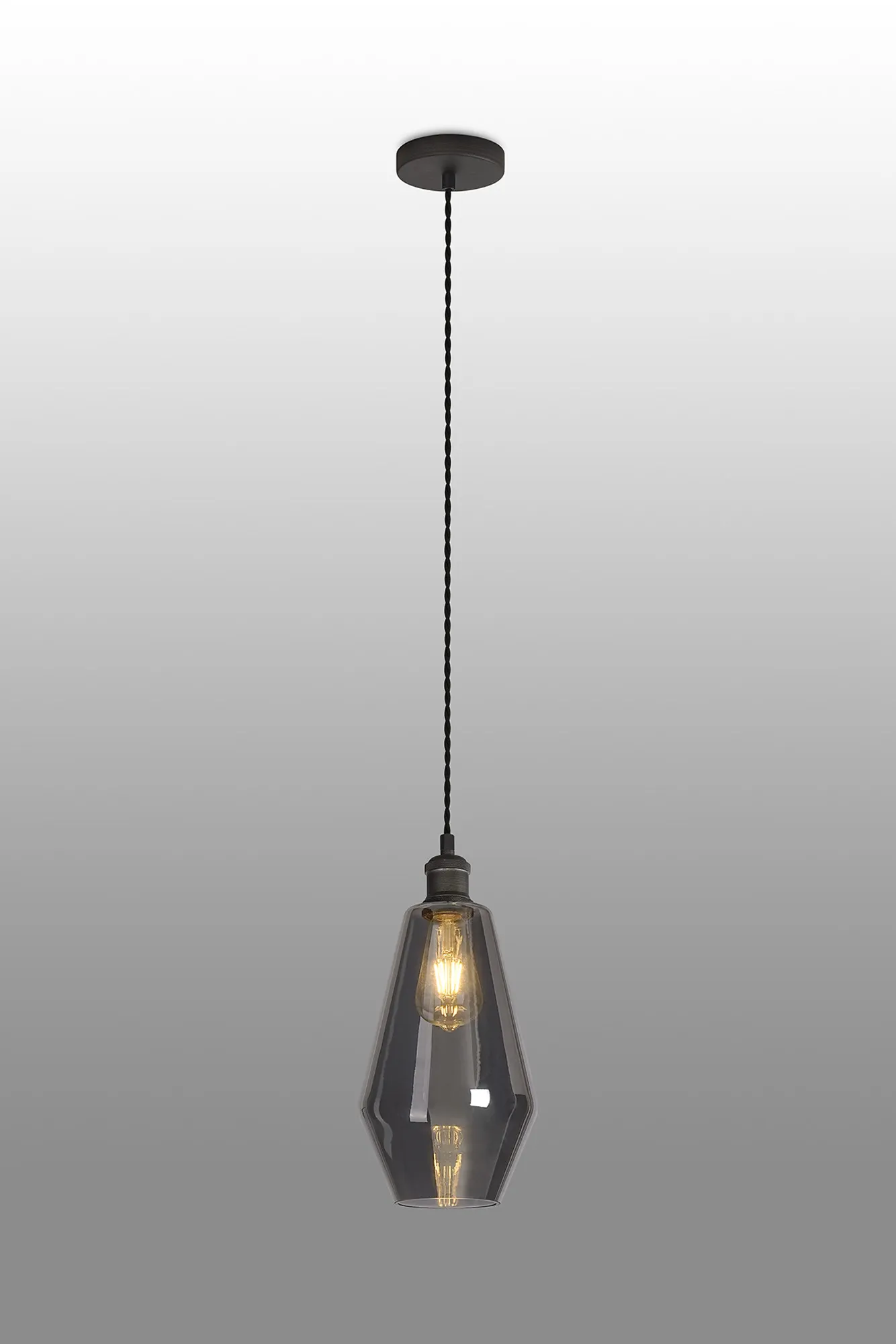 Cawdor Pewter Ceiling Lights Deco Single Pendant